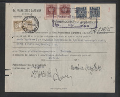 POLAND 1934 POWER OF ATTORNEY 3ZL GENERAL REVENUE (2 X 1ZL BF#106 + 50GR BF#105) +50GR COURT REVENUES - Revenue Stamps