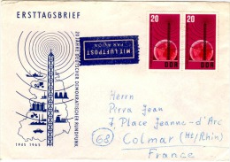 RAD-L9 - ALLEMAGNE ORIENTALE FDC Par Avion Pour La France Thème RADIO - 1950-1970