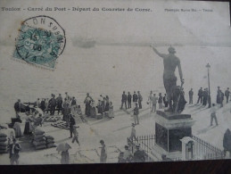 CPA Toulon Départ Du Courier Pour La Corse. Carré Du Port.Marius Bar - Toulon