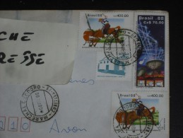 LETTRE BRESIL BRASIL AVEC YT 1834 1895 X 2 ET 1902 - EGLISE SAO LOURENCO DOS INDIOS - GAUCHO RODEO CHEVAL - ANTENNE - - Storia Postale