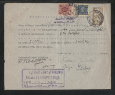 POLAND 1937 POWER OF ATTORNEY 3ZL GENERAL REVENUE (2ZL BF#107 + 1ZL#106) +50GR COURT REVENUE (BF#17) TARNOW - Fiscaux