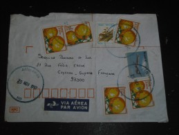 DEVANT LETTRE BRESIL BRASIL AVEC YT 2322 X 5 2205 ET 2310 - FRUIT ORANGE - OISEAU - AVION - POUR LA GUYANE FRANCAISE - - Covers & Documents