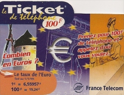 TICKET TELEPHONE-100F-30/09/2000-MOULIN--CODE TYPE-4D-ECRIT-3/3/3/3-TBE - Billetes FT
