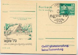 DDR P79-9-79 C85 Postkarte PRIVATER ZUDRUCK Agra Spreewaldhaus Leipzig Sost. 1979 - Private Postcards - Used