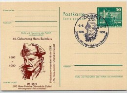 DDR P79-13b-80 C108-a Postkarte PRIVATER ZUDRUCK Hans Beimler Dabel Sost. 1980 - Private Postcards - Used