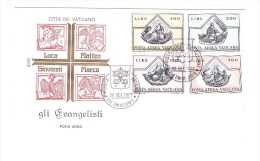 VATICAN 1971 Four Evangelist Cpl Set Of 4 Stamps FDC Sassone  Cat N° Air 55/58 - Briefe U. Dokumente