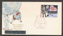 Samoa Espace Lettre 1972 Apollo 16 Amerrissage Samoa Space Apollo 16 Splashdown Cover - Oceania