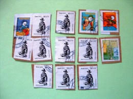 Brazil 2003 / 2005 - Used Stamps Boy Brodowski - Jobs Shoe Maker - Pop Corn - Trumpet Music Instrument - Clothes Maker - Oblitérés