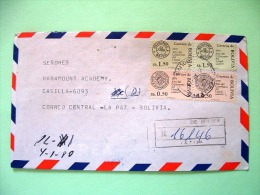 Bolivia 1979 Registered Cover To La Paz - Stamp On Stamp - Bolivia