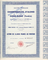 Indochine - Sté Des Charbonnages D'Along Et Dong-Dang / A 2500 F Avec Tampon En Surcharge - Asia