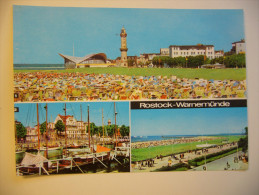 Germany:Rostock - Warnemünde: Strand,Gaststätte "Teepott", Leuchtturm, Am Alten Strom, HO-Café "Atlantic" - 1970s Unused - Rostock