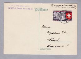 Schweiz 1940-01-25 Postkarte Abart Verschobener Rotdruck - Storia Postale