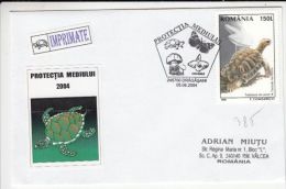 TURTLES, MUSHROOMS, ORCHID, BUTTERFLY, SPECIAL LILIPUT COVER, 2004, ROMANIA - Turtles