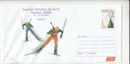 TORINO'06 WINTER OLYMPIC GAMES,  BIATHLON, SKI, COVER STATIONERY, ENTIER POSTAL, 2006, ROMANIA - Invierno 2006: Turín