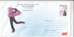 TORINO'06 WINTER OLYMPIC GAMES,  FIGURE SKATING, COVER STATIONERY, ENTIER POSTAL, 2006, ROMANIA - Winter 2006: Turin