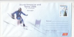 TORINO'06 WINTER OLYMPIC GAMES,  ALPINE SKIING, COVER STATIONERY, ENTIER POSTAL, 2006, ROMANIA - Hiver 2006: Torino