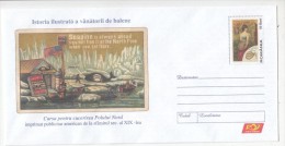 WHALES HUNTINGS HISTORY, NORTH POLE BASE, BOAT, COVER STATIONERY, ENTIER POSTAL, 2006, ROMANIA - Ballenas