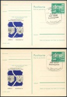 DDR P79-18b-80 C116 2 Postkarten  ZUDRUCK FARBVARIANTEN Ausstellung WAPPEN Görlitz 1980 - Cartes Postales Privées - Oblitérées