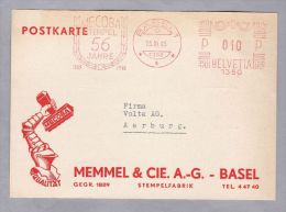 MOTIV BURO Stempel 1945-11-15 Basel Firmen-freistempel MECOBA-stempel Memmel&Cie,AG Basel - Covers & Documents