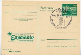 DDR P79-12b-80 C134-a Postkarte PRIVATER ZUDRUCK Esperanto Frieden Leipzig Sost. Bruno Apitz 1980 - Privé Postkaarten - Gebruikt