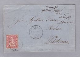 Heimat SG SEVELEN 1871-01-03 Brief Nach Wildhaus (Fingerhut-stempel) - Covers & Documents