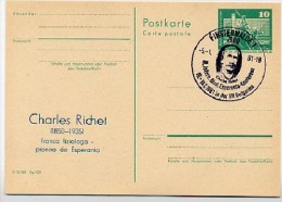 DDR P79-1-81 C137 Postkarte PRIVATER ZUDRUCK Esperanto RICHET Finsterwalde Sost. 1981 - Cartoline Private - Usati
