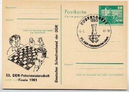 DDR P79-21-81 C154 Postkarte PRIVATER ZUDRUCK Schach Rüdersdorf Sost. 1981 - Cartoline Private - Usati