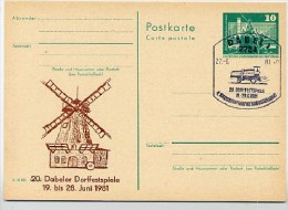 DDR P79-24-81 C157 Postkarte PRIVATER ZUDRUCK Windmühle Dabel Sost. 1981 - Cartoline Private - Usati