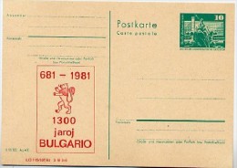 DDR P79-35b-81 C167-b Postkarte PRIVATER ZUDRUCK Esperanto Bulgarien Leipzig 1981 - Cartes Postales Privées - Neuves