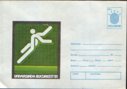 Romania-Postal Stationery Cover Unused, 1981 -  Badminton - Bucharest University Sports Games '81 - Bádminton
