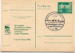 DDR P79-2-82 C179 Postkarte PRIVATER ZUDRUCK Pionierpalast Berlin 1982 - Cartes Postales Privées - Oblitérées
