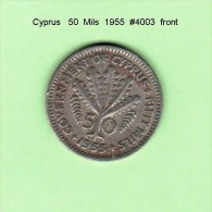 CYPRUS    50  MILS  1955  (KM # 36) - Zypern