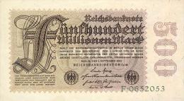 Deutschland, Germany - 500 Mio. Mark, Reichsbanknote, Ro. 109 A,  ( Serie F ) XF - VF ( II- ), 1923 ! - 500 Miljoen Mark