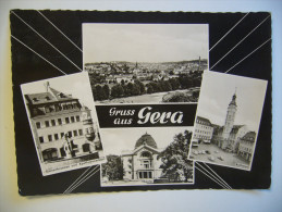 Germany: Gera - Teilansicht, Panorama, Simsonbrunnen Und Apothekener, Theater, Rathaus - 1960s Used - Gera