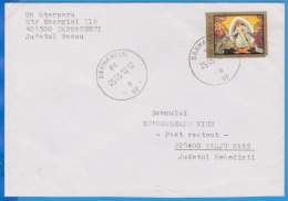 RELIGION JESUS  PAINTING  STAMPS ON COVER, 2010, ROMANIA - Gebraucht
