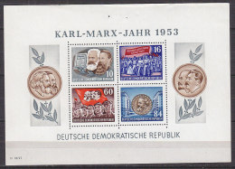 B1696 - DDR ALLEMAGNE ORIENTALE BF Yv N°3 ** TROUS D'EPINLGE EN LE MARGE (PIN HOLES IN MARGIN) MARX ENGELS - 1950-1970