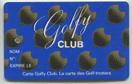 Spécimen De Carte De Golf (annulée Par Perforation) "Golfy Club" - Pub Location De Voiture Hertz Au Verso - Oberthur - Trading Cards