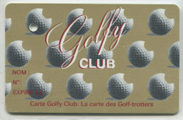 Spécimen De Carte De Golf (annulée Par Perforation) "Golfy Club" - Pub Location De Voiture Hertz Au Verso - Oberthur - Tarjetas