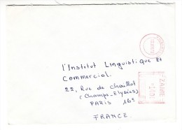 Marcophilie - Zaire - Lettre Par Avion, Cachet  Kinshasa 18/12/1975 - Empreinte Machine - Usados