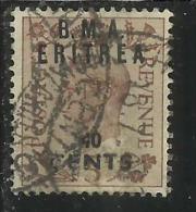 OCCUPAZIONI STRANIERE ERITREA BMA 1948 B. M. A. 40 C SU 5 P BMA TIMBRATO USED OBLITERE' - Eritrée