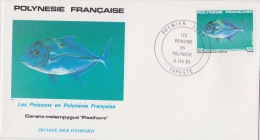 POLYNÉSIE FRANÇAISE  1ER JOUR Caranx Melampygus Paaihere - Covers & Documents