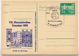 DDR P79-29-82 C199 Postkarte PRIVATER ZUDRUCK Pioniertreffen Dresden Sost. 1982 - Private Postcards - Used