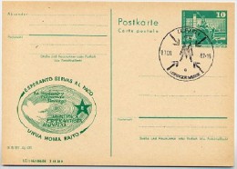 DDR P79-31-82 C200 Postkarte PRIVATER ZUDRUCK Esperanto Weltfriedenstag Leipzig Sost. 1982 - Cartoline Private - Usati