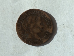 ESPAGNE 2 1/2 CENTIMOS DE ESCUDO 1868 - Münzen Der Provinzen