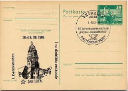 DDR P79-33-82 C203 Postkarte PRIVATER ZUDRUCK Rathaus Dresden Sost. Post-Ingenieurschule Leipzig 1982 - Cartoline Private - Usati