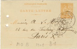 ENTIER POSTAL  # CARTE-LETTRE# 1902 # REF STORCH ET FRANCON # TYPE MOUCHON 15C ORANGE  # B 1 # - Kaartbrieven