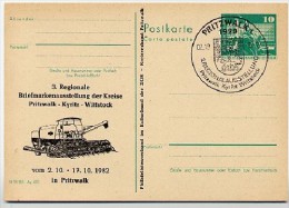 DDR P79-35-82 C205 Postkarte PRIVATER ZUDRUCK Mähdrescher Pritzwalk Sost. 1982 - Landwirtschaft
