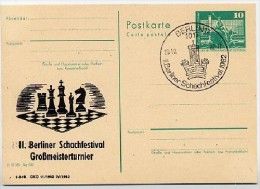 DDR P79-38-82 C206 Postkarte PRIVATER ZUDRUCK Schachfestival Berlin Sost. 1982 - Cartes Postales Privées - Oblitérées