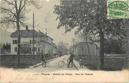 Suisse -ref C460- Fleurier - Entree Du Village , Rue Du Temple  - Carte Bon Etat - - Fleurier