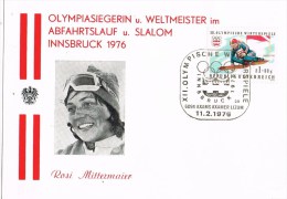 7505. Tarjeta Ski Olimpiada Innsbruck 1976. Rosi Mittermaier - Hiver 1976: Innsbruck